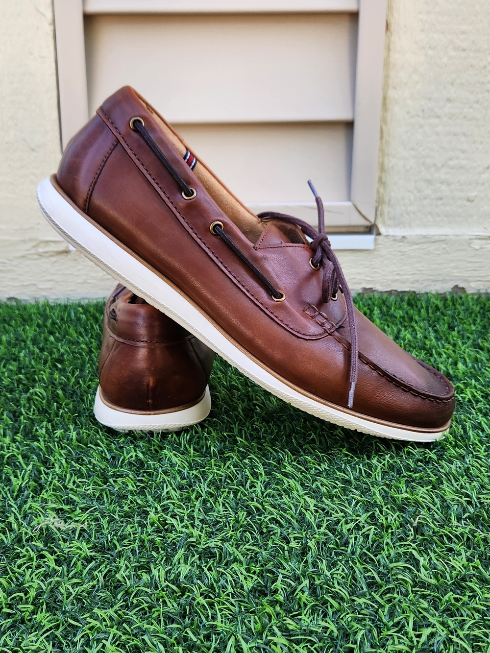 Florsheim Atlantic Moc Toe Boat Shoe Mens Oxford 115 DM US Cognac SIZE 13
